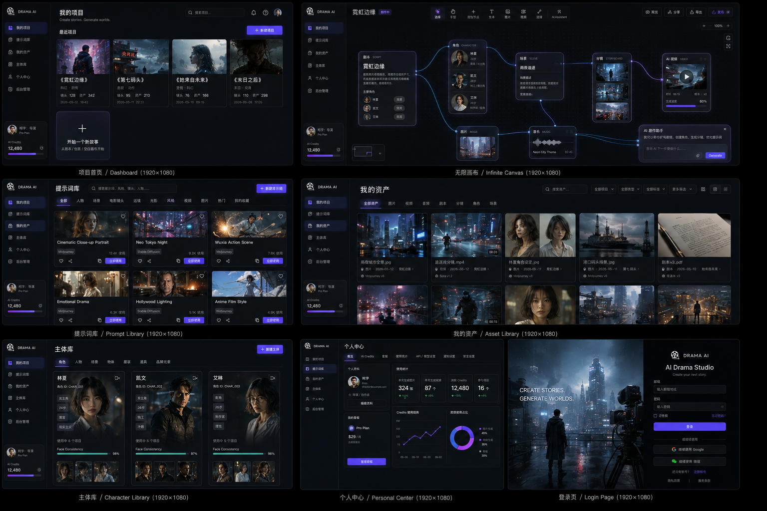 九章映 AI 内容创作工作流界面